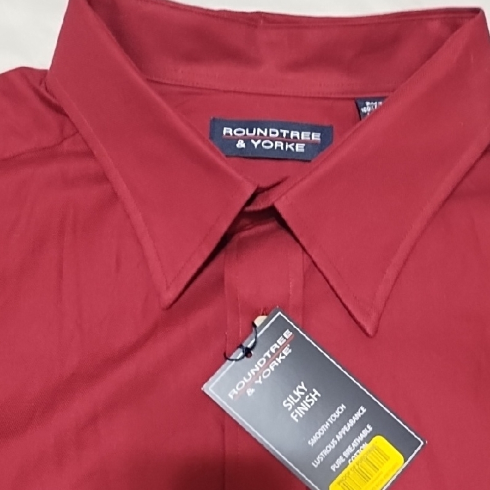 NWT Roundtree & Yorke Men's Maroon Dress Shirt XX Large, TALL